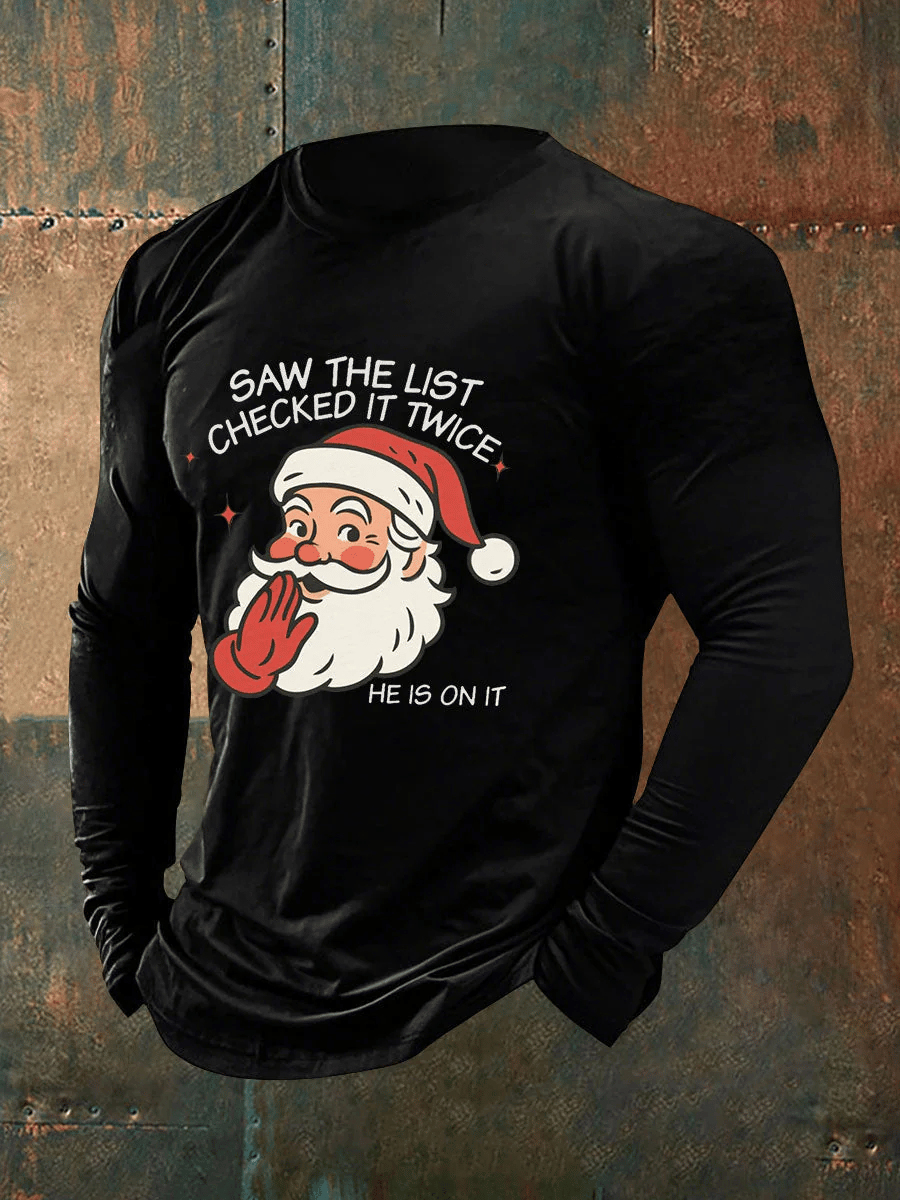 Men's Christmas FDT  Print Casual Long Sleeve T-Shirt