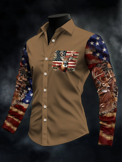 Men's Casual Western Style Contrast Color Shirt