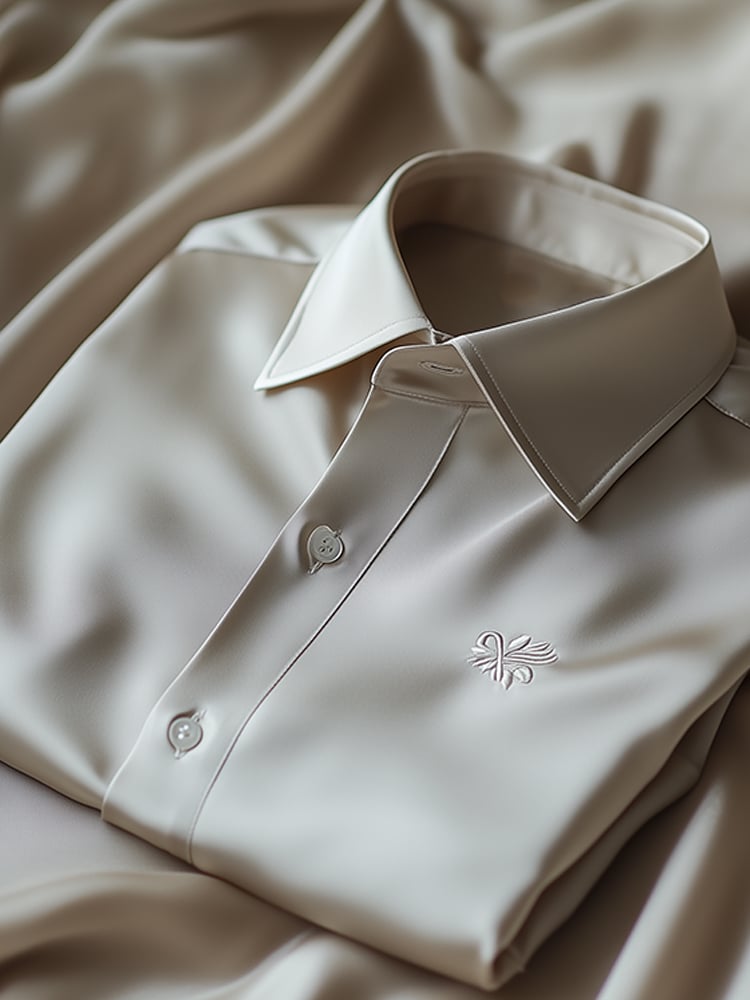 Men's Business Casual Logo Lapel Short Sleeve Shirt