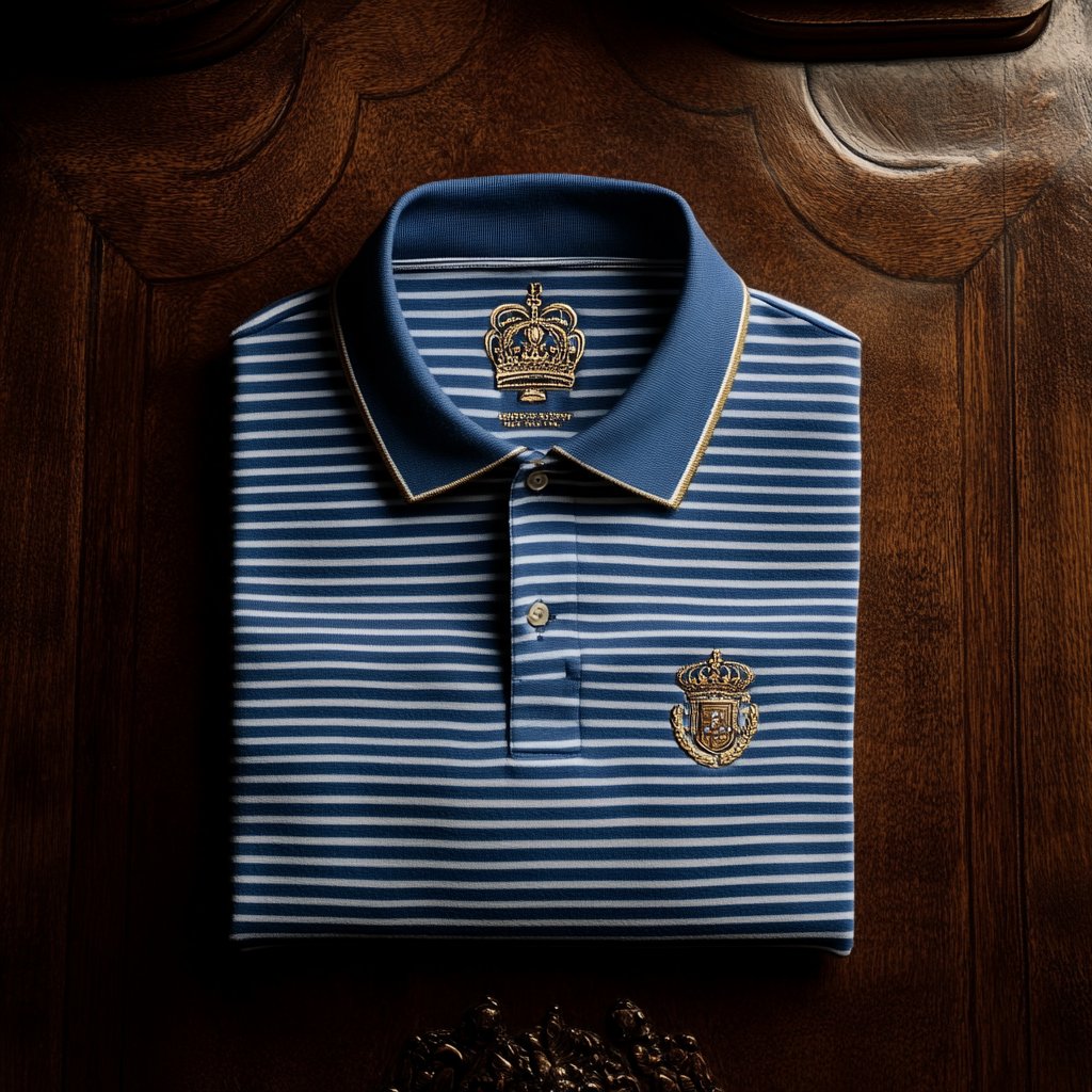 Men's Business Casual Logo Button Short Sleeve Polo Shirt