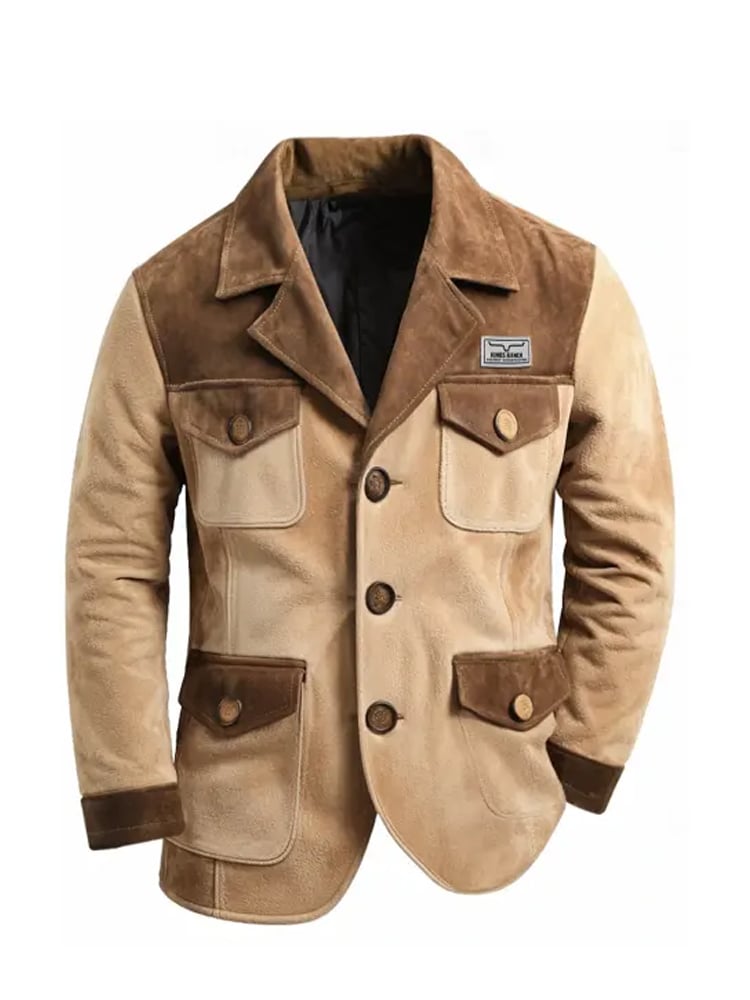 Men's Outdoor Vintage Lapel Multi-Pocket Coat