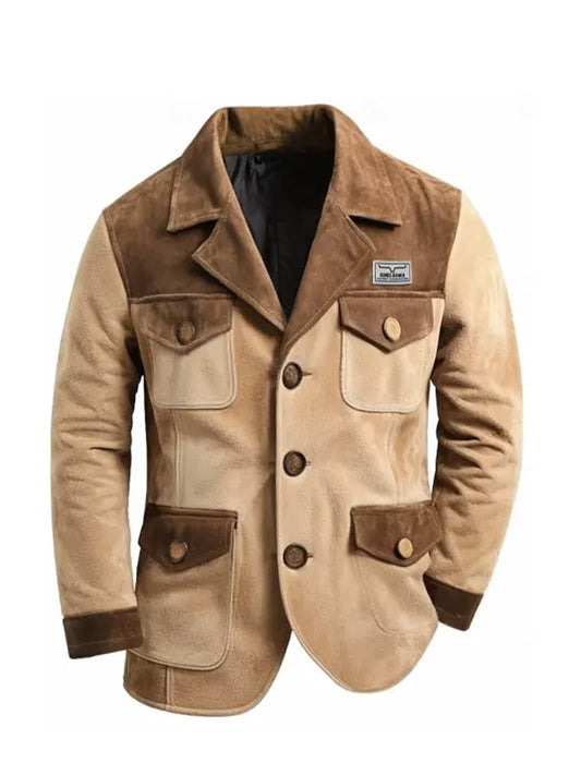 Men's Outdoor Vintage Lapel Multi-Pocket Coat