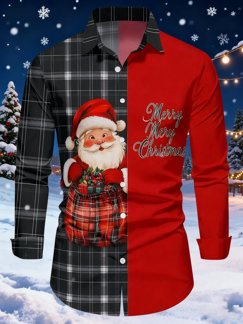 Men's Casual Christmas Long Sleeve Shirt