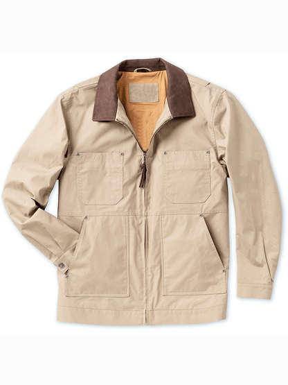 Men's Retro Western Colorblock Multi-Pocket Outdoor Outer Jacket