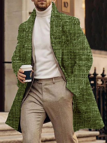 Men's Fashion Printed Casual Woolen Coat