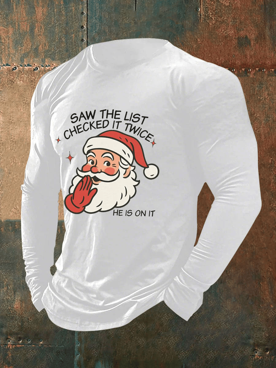 Men's Christmas FDT  Print Casual Long Sleeve T-Shirt