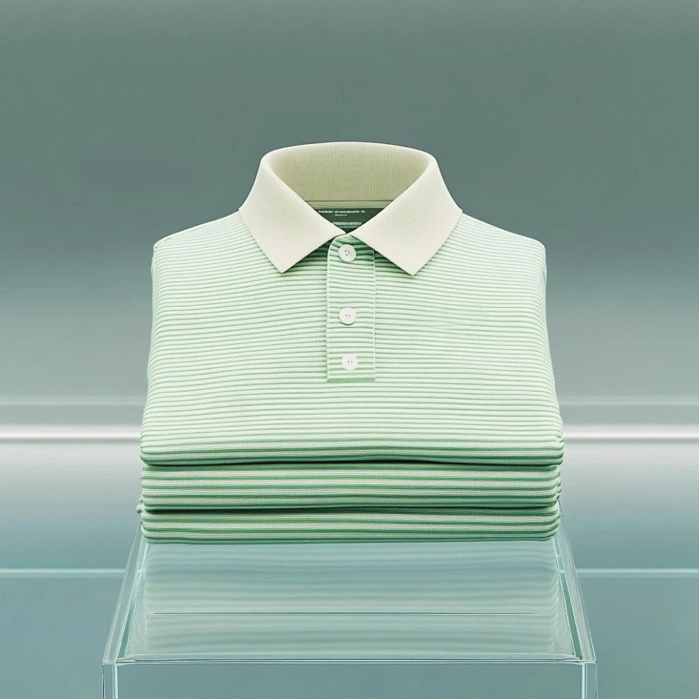 Men's Business Casual Embroidered    Button Short Sleeve Polo Shirt