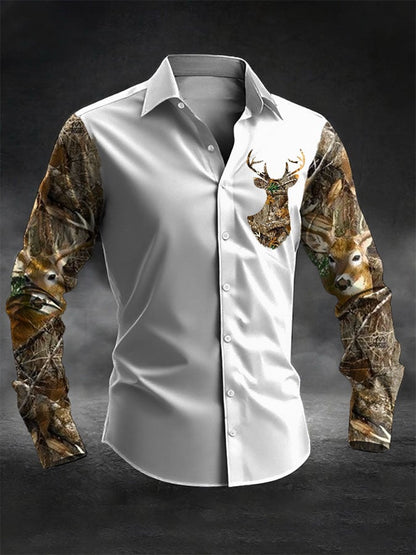 Men's Casual Western Style Contrast Color Shirt