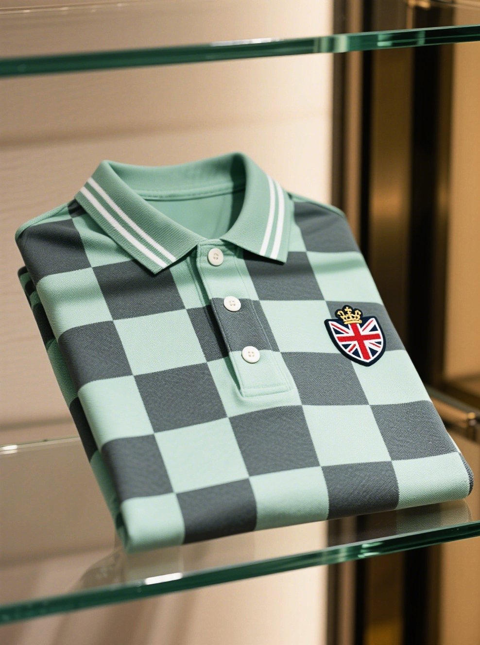 Men's Business Casual Union Jack Button Short Sleeve Polo Shirt
