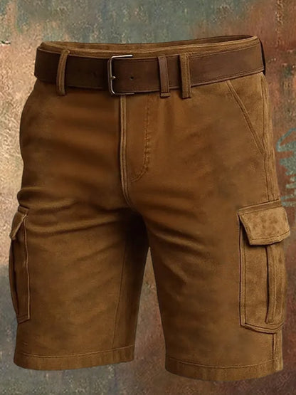 Men's Casual Vintage Suede Outdoor Work Shorts