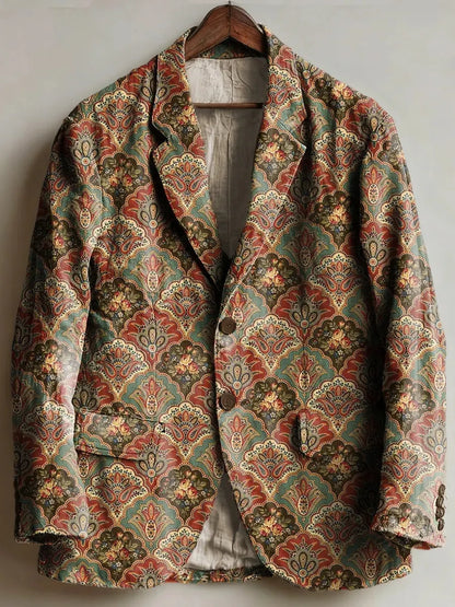 Men's Retro Paisley And Ethnic Geometric Patterns Casual Blazer