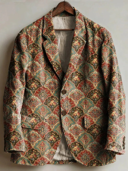 Men's Retro Paisley And Ethnic Geometric Patterns Casual Blazer