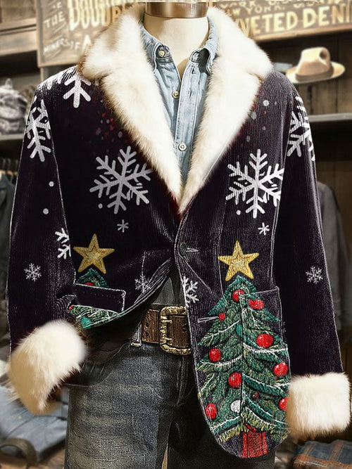 Men's Retro Christmas Lapel Casual Blazer