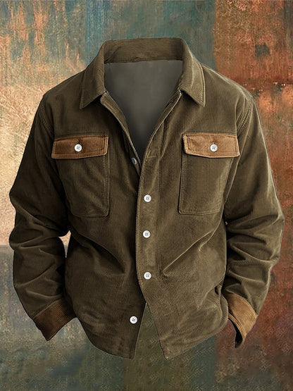 Men's Vintage Western Corduroy Shirt