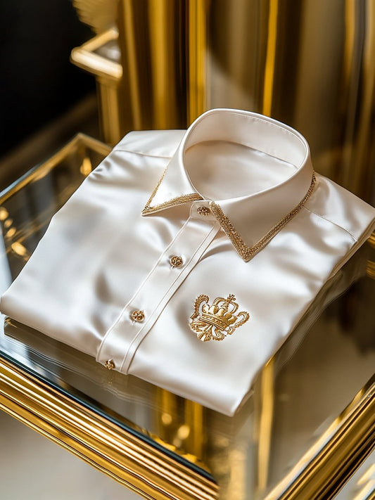 Men's Silk Luxury Business Long Sleeve Shirt