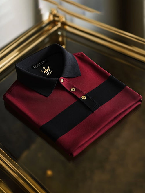 Men's Classic Business Logo Button Short Sleeve Polo Shirt