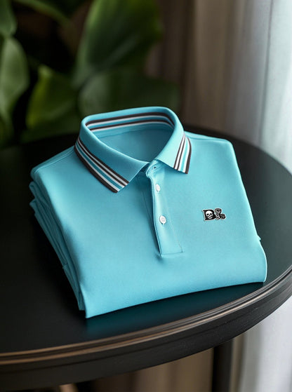Men's Business Casual Button Short Sleeve Polo Shirt