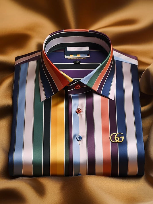Men's Satin Luxe Long Sleeve Button Down Shirt