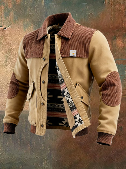 Men's Vintage Corduroy Multi-Pocket Outdoor Jacket