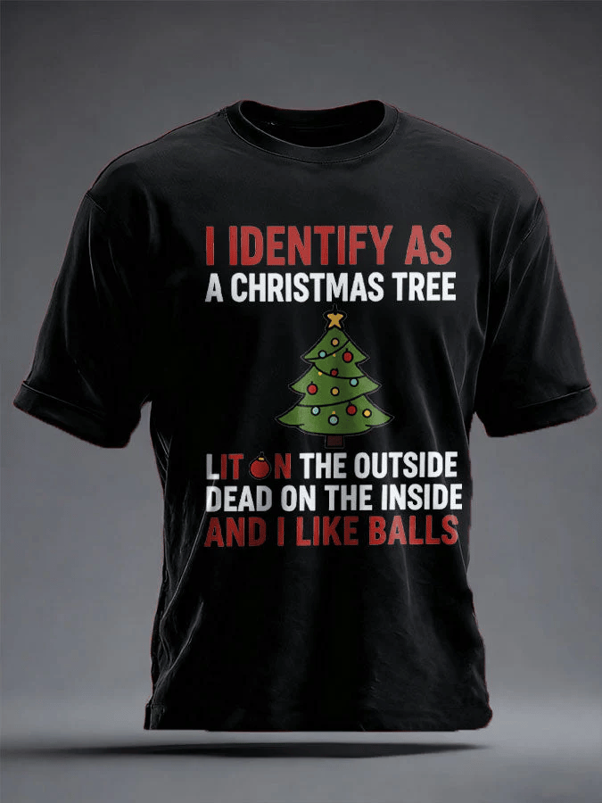 Men's  Funny Identify As A Christmas Print T-shirt