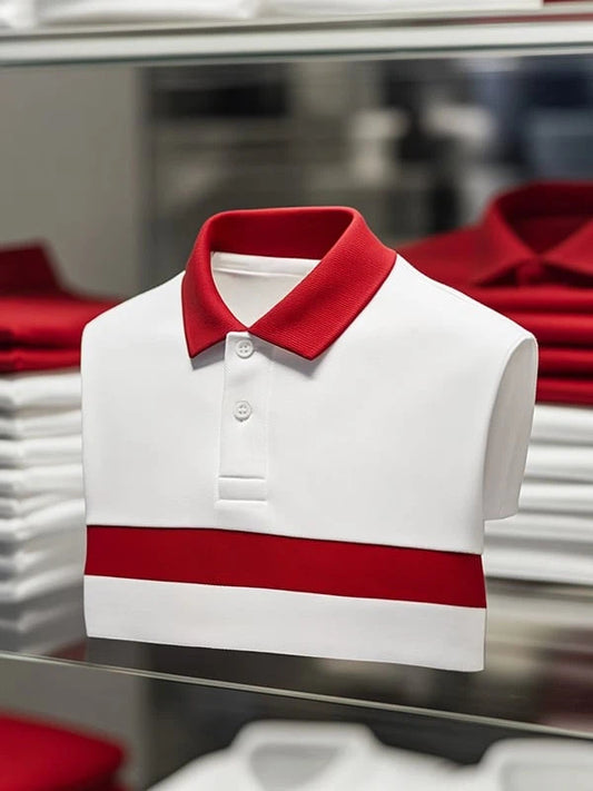 Men's Classic Business    Logo Short Sleeve Polo Shirt