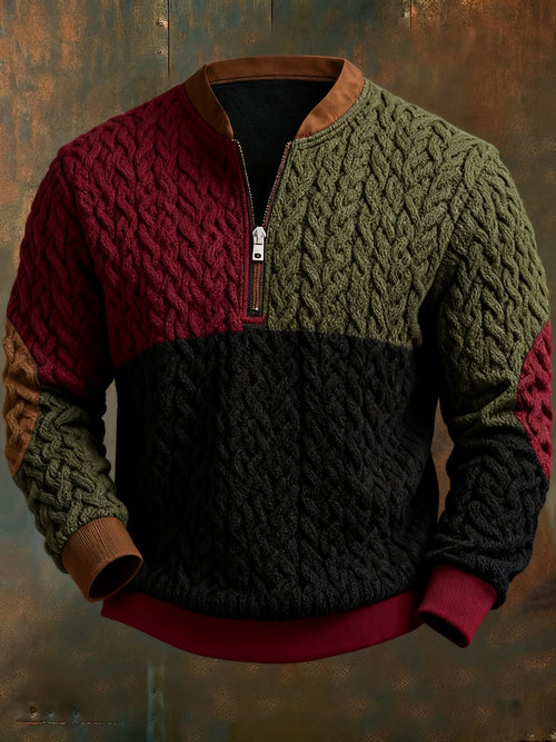 Men's Casual Geometric Color Block Print Sweatshirt