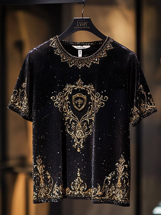 Men's Business Luxury Printed Short Sleeve T-Shirt