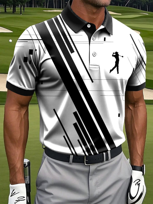 Men's Casual Contrast Color Polo Shirt
