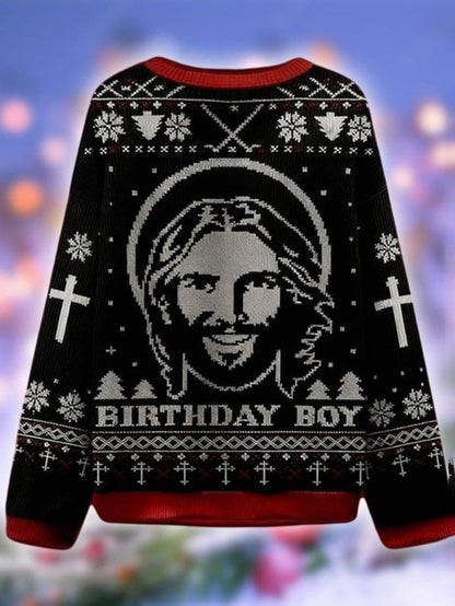 Jesus Birthday Boy Ugly Christmas Sweatshirt