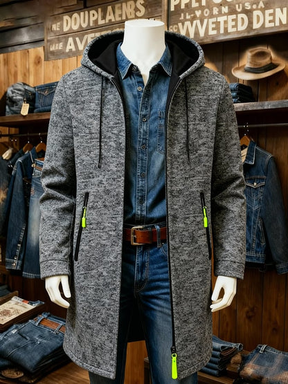 Men's Fashion Heathered Thin Fleece Knitted Cardigan Jacket
