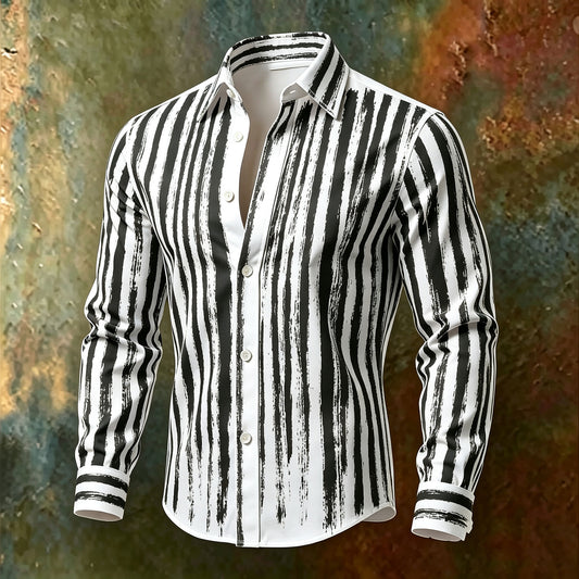 Men's Striped Long-Sleeve Shirt
