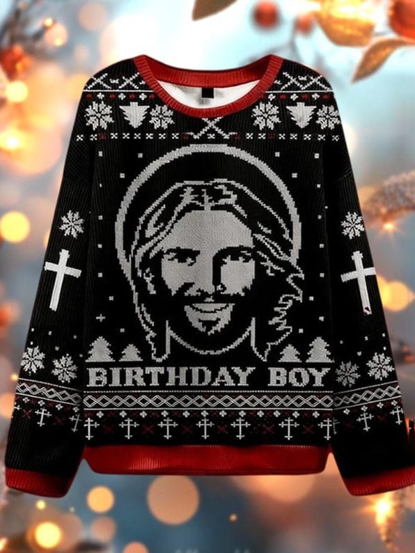 Jesus Birthday Boy Ugly Christmas Sweatshirt