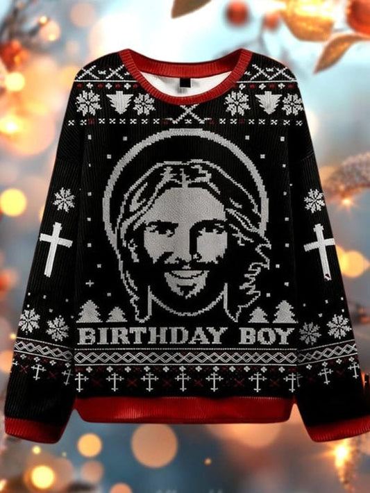 Jesus Birthday Boy Ugly Christmas Sweatshirt
