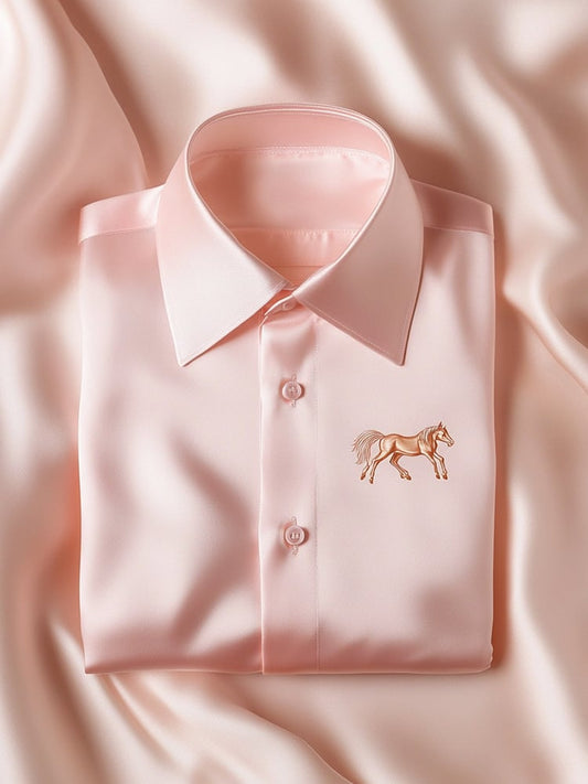 Men's Satin Luxe Long Sleeve Button Down Shirt