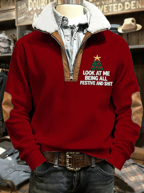 Men's Retro Christmas Print Casual Sweatshirt