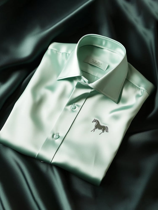 Men's Satin Luxe Long Sleeve Button Down Shirt