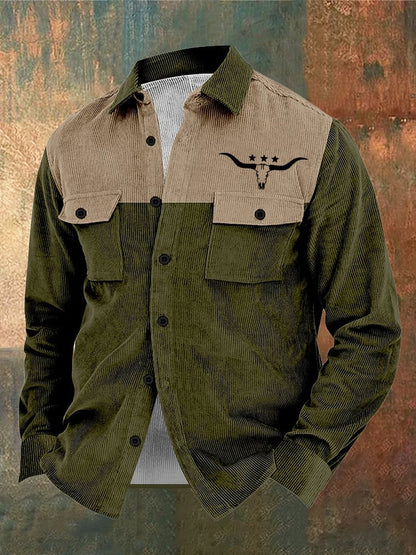 Men's Vintage Western Corduroy Shirt