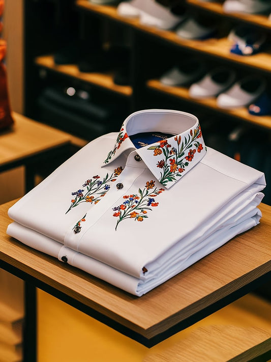 Men's Casual Printed Long Sleeve Shirt