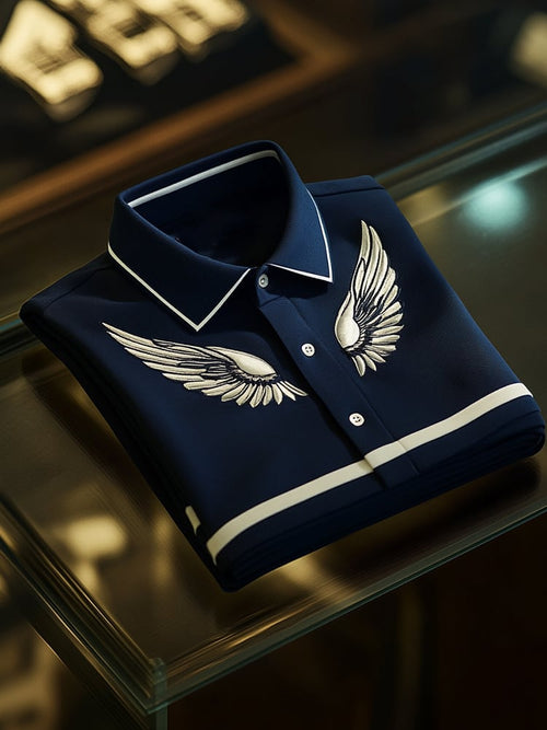 Men's Business Casual Button Short Sleeve Polo Shirt