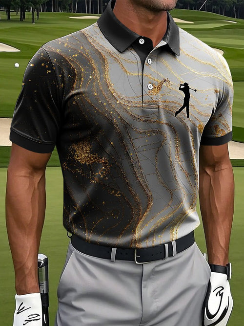 Men's Casual Contrast Color Polo Shirt