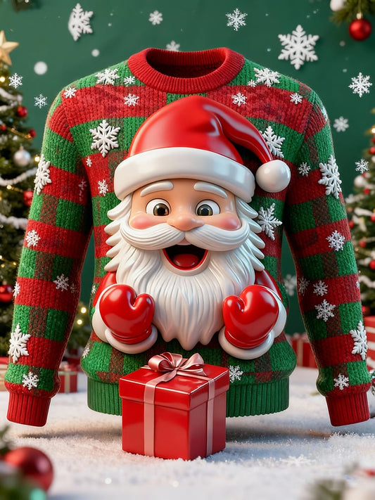 Men's Santa Claus Print Ugly Christmas Sweater