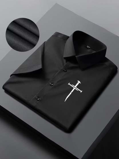 Men's Faith Cross Printed Casual Shirt