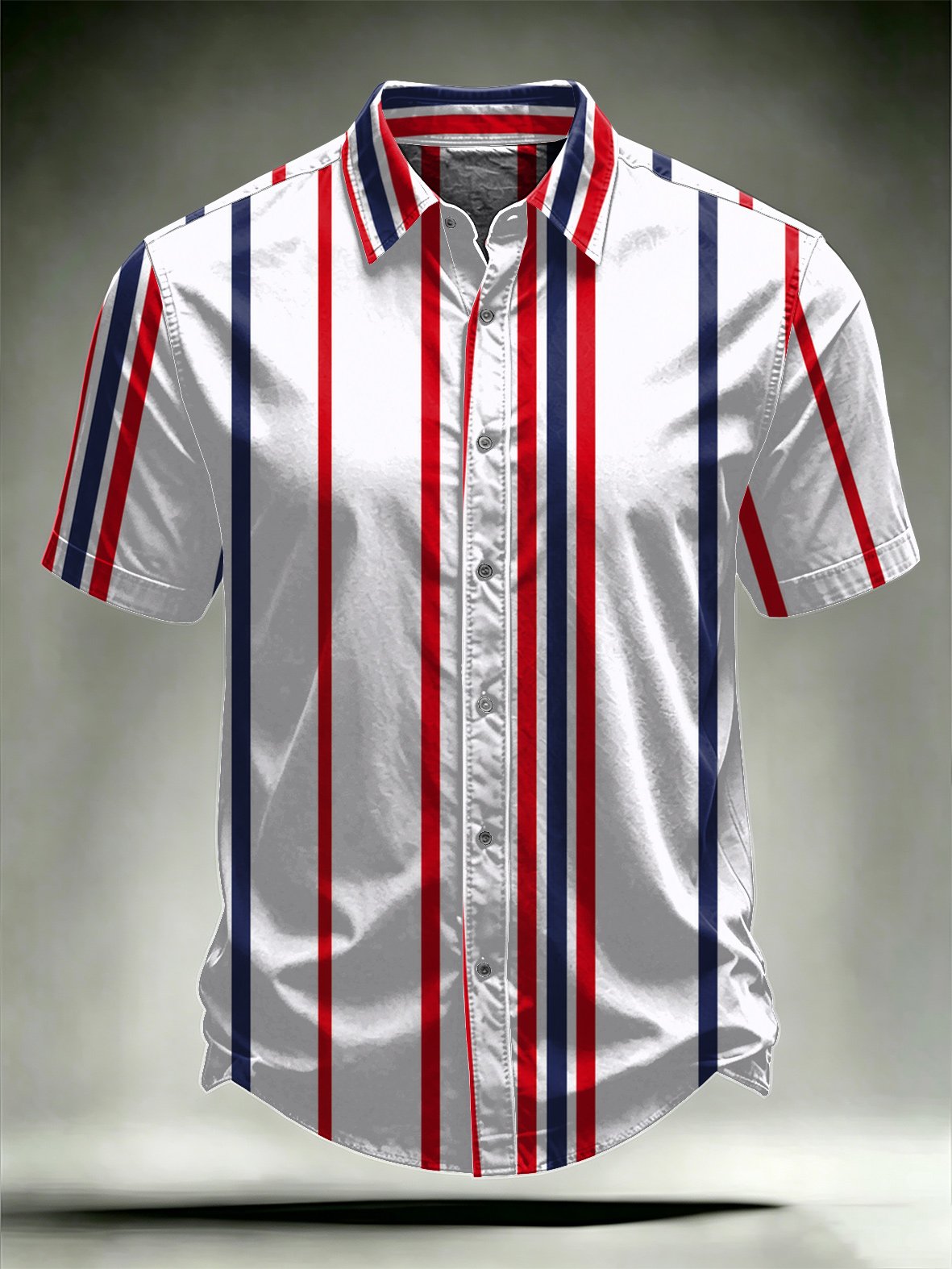 Men's Retro Abstract Art Print Comfortable Business Style Shirt
