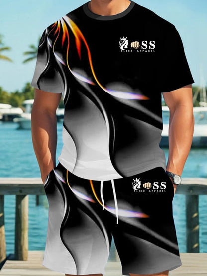 Men's Business Casual Gradient Print Suit