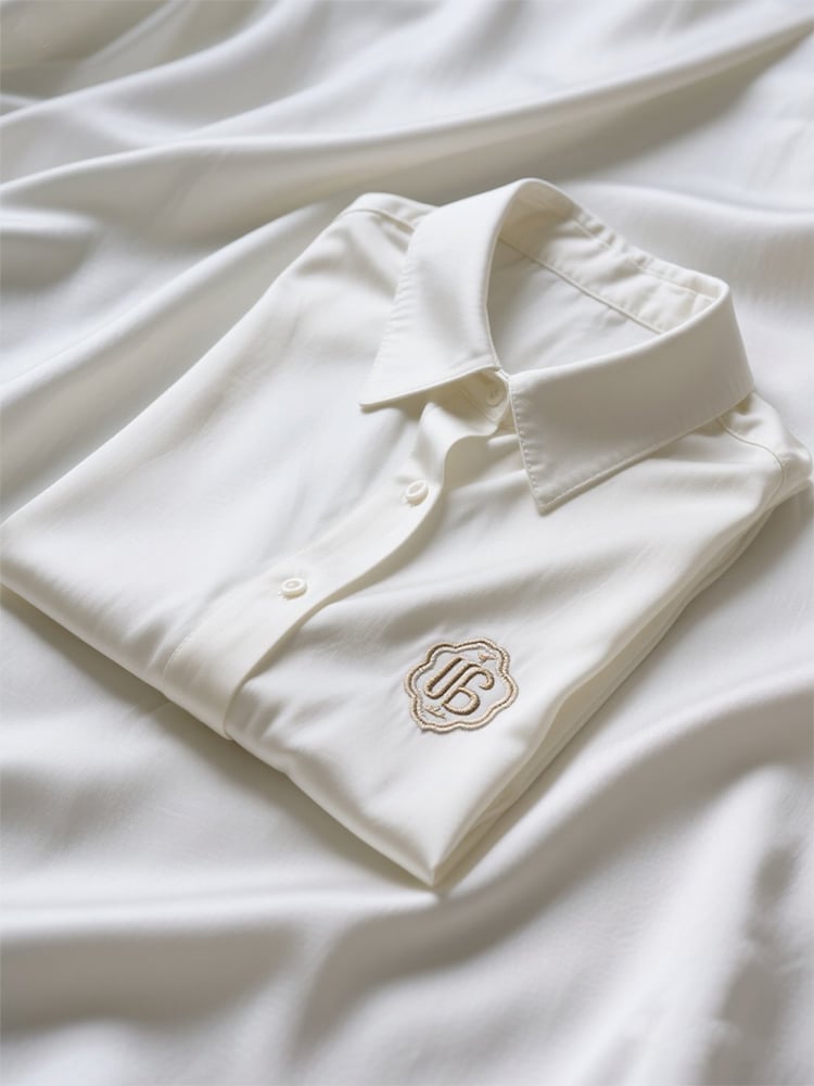 Men's Business Casual Logo Lapel Short Sleeve Shirt