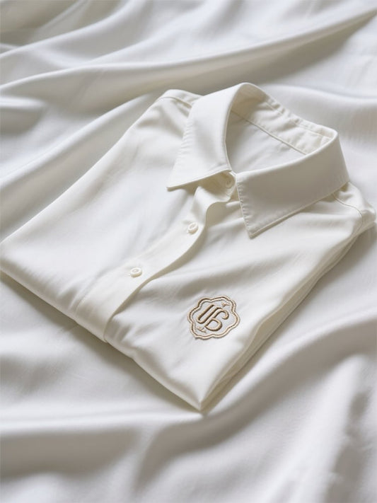 Men's Business Casual Logo Lapel Short Sleeve Shirt