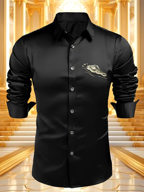 Men's Satin Luxe Long Sleeve Button Down Shirt