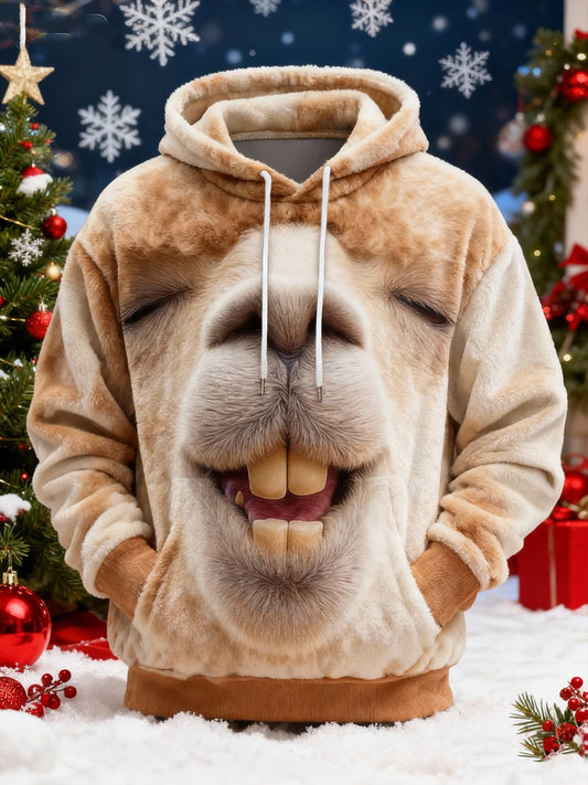 Fun Alpaca Flannel Hoodie