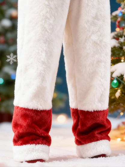 Men'S Plush Warm Color-Blocked Christmas Casual Trousers