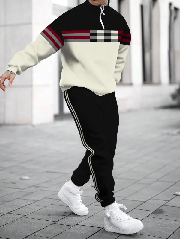 Relaxed Zipper Long Sleeve Two Piece Set